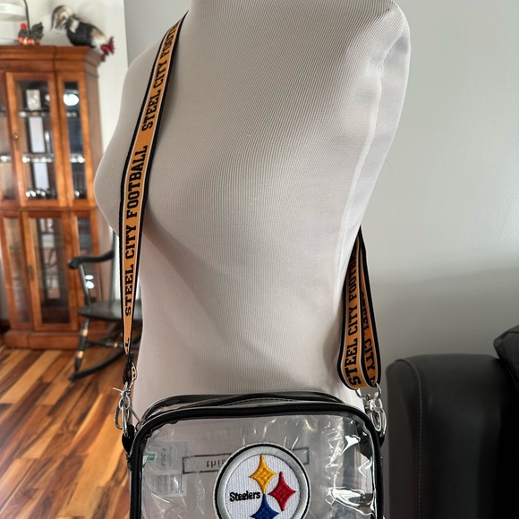 Pittsburgh Steelers Clear Stadium Crossbody Bag/Purse, New - Picture 5 of 8